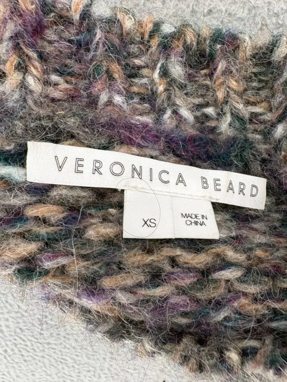 Veronica Beard Chaya Sweater Multi Alpaca Mohair XS Balloon Sleeve